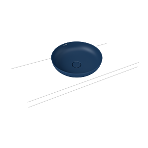 Kaldewei Miena vasque 909406003677 3181, Ø 38 cm, bleu marine mat, effet perlant , sans trop-plein, sans trou pour robinetterie, insonorisation