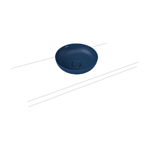 Kaldewei Miena Waschtisch-Schale 909306003677 3180, Ø 45 cm, Navyblue matt, Perl-Effekt, ohne Überlauf, ohne Hahnloch, Schallschutz