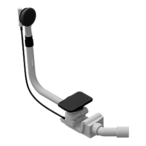 Kaldewei Asymmetric duo waste / overflow set 687772060701 black, special, with integrated filling function, for bathtub