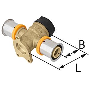 KAN-therm KAN-press 6in1 Wandscheibe 1009285057 20 mm x 1/2 IG x 20 mm, Messing, Durchgang, 3 Befestigungslaschen