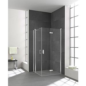 Kermi Diga entry half swing door with fixed panel DIEPL120202AK 120x200cm, on DW, white, TSG clear, left