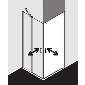 Kermi Diga Kermi Diga half swing door DI1ER11020VAK 110x200cm, silver high gloss, TSG clear, right, on shower tray