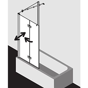 Kermi Diga bath wall DI2PL12015VPK 120x150cm, silver high gloss, TSG clear clean, left