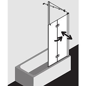 Kermi paroi de baignoire Diga DI2PR12015VPK 120x150cm, argent brillant, verre de sécurité trempé clair, droite
