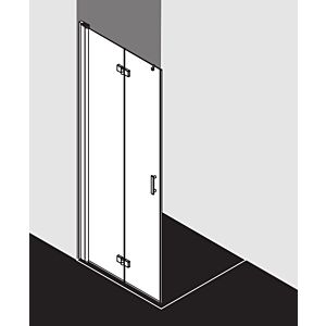 Kermi porte pliante Diga DI2YL12020VAK 120x201.7cm, argent brillant, TSG clair, gauche