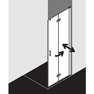 Kermi Diga folding door DI2YR12020VPK 120x201.7cm, silver high gloss, TSG clear Clean, right