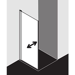 Kermi Diga panneau latéral mobile DITBL11018VPK 110x185cm, argent brillant, verre de sécurité trempé transparent, gauche, sur receveur de douche