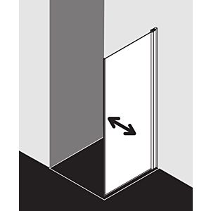 Kermi Diga panneau latéral mobile DITBR07520VAK 75x200cm, argent brillant, verre de sécurité trempé, à droite, sur receveur de douche