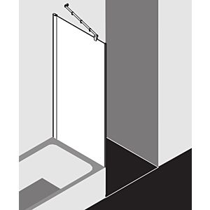 Kermi Diga Seitenwand verkürzt DITVD09016VPK 90x160cm, silber hochglanz, ESG klar Clean