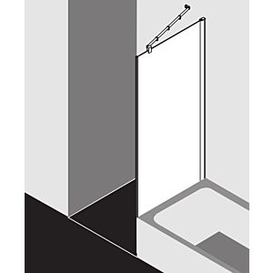 Kermi Diga Seitenwand verkürzt DITVD07016VAK 70x160cm, silber hochglanz, ESG klar