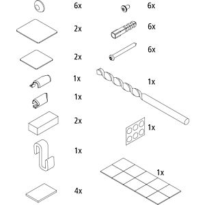 Kermi Liga pièces de montage 2535125 argent brillant, porte battante avec panneau fixe LI STR / L