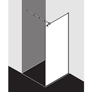 Kermi Filia Glasanlage teilgerahmt FITPF09720VAK 97,5x200cm, silber hochglanz, ESG klar, 90Grad Stabilisierung
