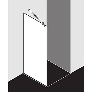 Kermi Filia glass system partially framed FITPG07720VAK 77.5x200cm, silver high gloss, toughened safety glass, with 45 degree stabilization