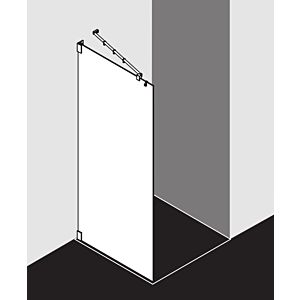 Kermi Système de verre Filia FITWG12020VPK 120x200cm, argent brillant, verre de sécurité trempé clair, avec stabilisation à 45 degrés