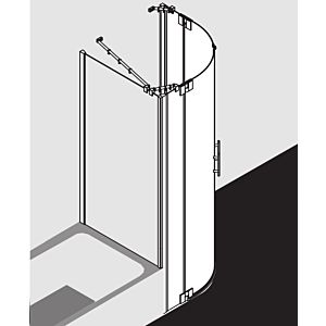 Kermi Filia XP Viertelkreis-Pendeltür FXP5010020VAK 100x200cm, silber hochglanz, ESG klar, Radius 50