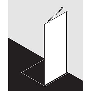 Panneau latéral Kermi Filia XP FXTWD08018VUK 80 x 185 cm, argent brillant, ESG SR Opaco, sur receveur de douche