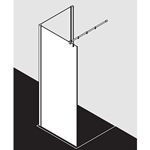 Kermi Filia XP side panel FXTWF07518VAK 75x185cm, silver high gloss, toughened safety glass, with 90 degree stabilization