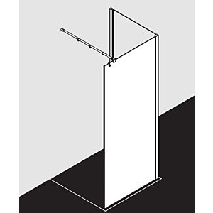 Kermi Filia XP panneau latéral FXTWF07520VPK 75x200cm, argent brillant, verre de sécurité trempé clair, avec stabilisation à 90 degrés