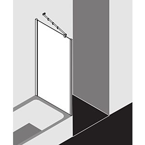 Kermi Filia XP side panel FXUVD07516VYK 75 x 160 cm, silver high gloss, ESG SR Opaco Clean, shortened to bathtub