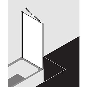 Kermi Filia XP Seitenwand FXUVD10016VUK 100 x 160 cm, silber hochglanz, ESG SR Opaco, verkürzt auf Badewanne