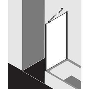 Kermi Filia XP paroi latérale raccourcie en baignoire FXUVD10016VAK 100x160cm, argent brillant, TSG clair