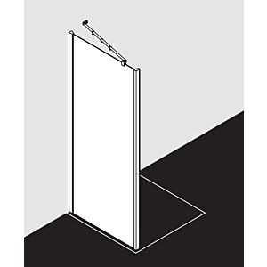 Kermi Filia XP Seitenwand FXUWD07820VYK 78 x 200 cm, silber hochglanz, ESG SR Opaco Clean, auf Duschplatz
