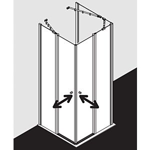 Kermi Ibiza 2000 Eckeinstieg EOR I2EOR080181AK 80x185cm, ESG klar, Pendeltür mit Festfeld