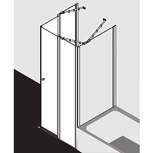 Kermi Ibiza 2000 Eckeinstieg EOR I2EOR090181AK 90x185cm, ESG klar, Pendeltür mit Festfeld