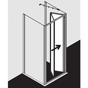 Kermi Ibiza 2000 porte pliante FTD I2FTD080181AK 80x185cm, TSG clair, argent mat brillant