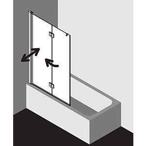 Kermi Liga bath wall LI2PL10015VPK 100x150cm, silver high gloss, TSG clear clean, left