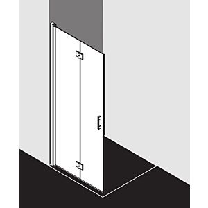 Kermi porte pliante Liga LI2YL10020VAK 100x200cm, argent brillant, verre de sécurité trempé, gauche