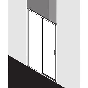 Kermi porte Liga 2 pcs. sans plancher avec champ fixe LID2L15020VAK 146-151x200cm, argent brillant, verre de sécurité trempé, gauche, sur receveur de douche