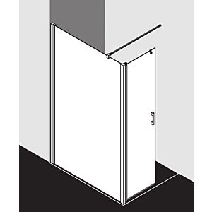 Kermi Liga panneau latéral LIT1L10320VAK 103x200cm, gauche, argent / verre de sécurité trempé brillant, sur la zone de douche