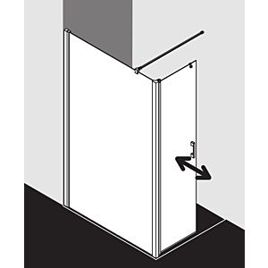 Kermi Liga side panel LIT1L103201PK 103x200cm, left, silver / matt gloss, TSG clear KermiClean, on the shower area