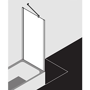 Kermi Liga Seitenwand verkürzt LITVD07016VPK 70x160cm, silber hochglanz, ESG klar Clean, auf Badewanne