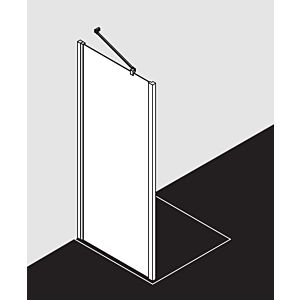 Kermi Liga paroi latérale LITWD078181AK 78x185cm, argent mat brillant, verre de sécurité trempé, sur la zone de douche