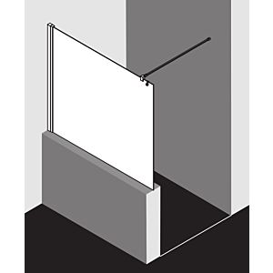 Kermi Liga panneau latéral LITWF08020VAK 80x200cm, argent / brillant, verre de sécurité trempé, avec stabilisation à 90 degrés