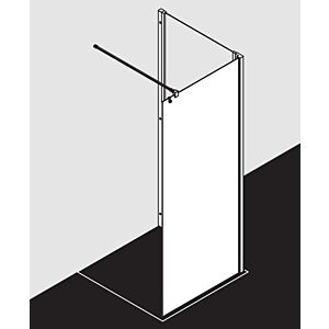 Kermi Liga panneau latéral LITWF10020VAK 100x200cm, argent / brillant, verre de sécurité trempé, avec stabilisation à 90 degrés