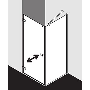 Kermi Mena Seitenwand mit Wandprofil METWP10020VAK 100 x 200 cm, silber hochglanz, ESG klar, auf Duschwanne