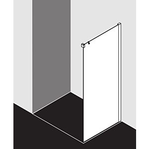 Kermi Nica 2000 latéral match1 -tlg. NITWR07520VPK 75x200cm, argent brillant, verre de sécurité trempé clair, à droite, sur receveur de douche