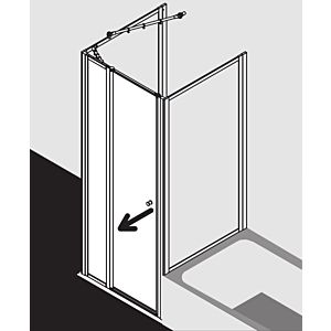 Kermi Schwingtür Nova 2000 mit Festfeld   80 x 185 cm, sillber/mattglanz, Kerolan Fontana