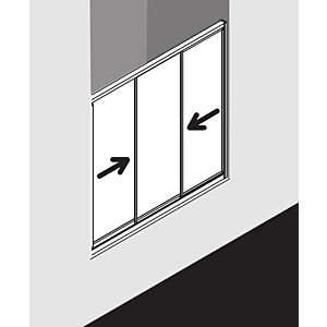 Kermi Gleittür Nova 2000, 3-teilig 90x185, weiss, Kerolan Fontana