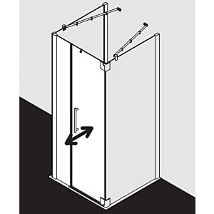 Kermi Pasa XP swing door 2000 -fl. u fixed field for side wall PX1FL08020VYK 80x200cm, silver gloss, ESG SR OpacoClean, left, on shower tray