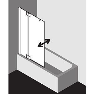 Kermi Pasa XP Kermi Pasa XP with fixed panel PXDTL090151AK 90x150cm, matt silver, clear TSG, left