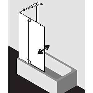 Kermi Pasa XP Kermi Pasa XP with fixed panel PXDTL100151PK 100x150cm, silver matt gloss, TSG clear clean, left