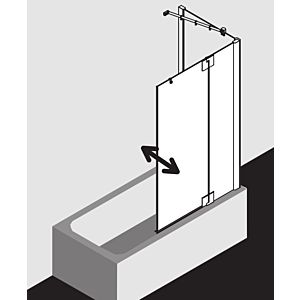 Kermi Pasa XP Kermi Pasa XP with fixed panel PXDTR09015VAK 90x150cm, silver high gloss, TSG clear, right