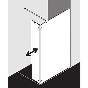 Kermi Pasa XP Seitenwand mit beweglichem Flügel PXT1R080181AK 80x185cm, silber mattglanz, ESG klar, rechts, auf Duschwanne