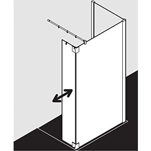 Kermi Pasa XP Seitenwand mit beweglichem Flügel PXT1R08320VPK 83x200cm, silber hochglanz, ESG klar Clean, rechts, auf Duschplatz