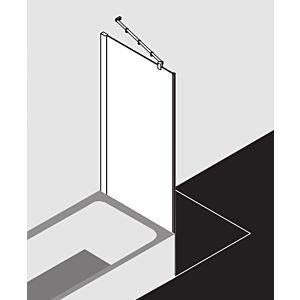 Kermi Pasa XP paroi latérale raccourcie à côté de la baignoire PXTVD090171AK 90x175cm, brillant argent mat, TSG clair