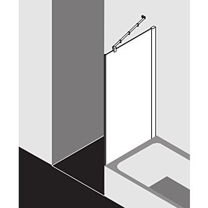 Kermi Pasa XP paroi latérale raccourcie à côté de la baignoire PXTVD090161YK 90x160cm, argent mat, ESG SR OpacoClean